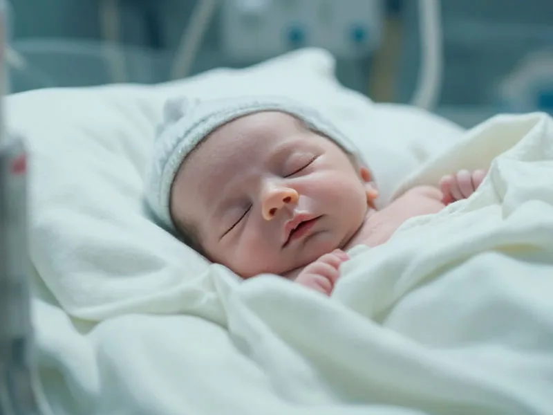 nouveau né endormi dans une couveuse
