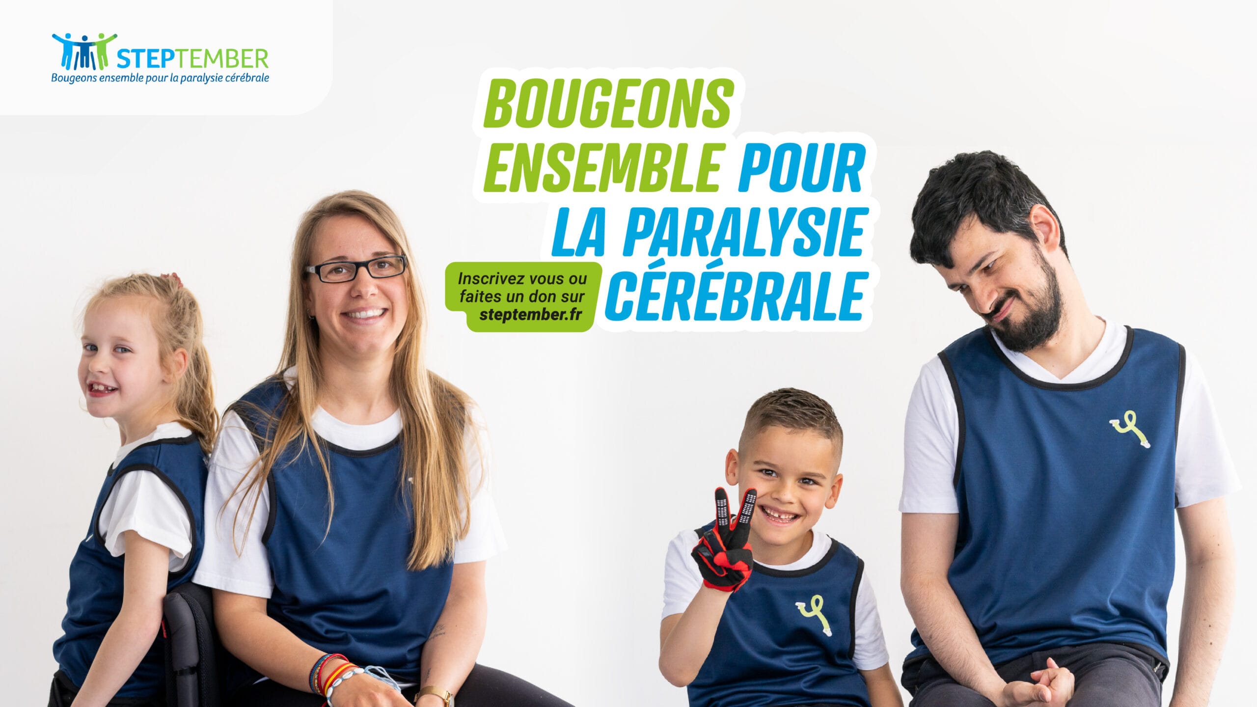 bannière coach steptember avec baseline "bougeons ensemble pour la paralysie cérébrale"