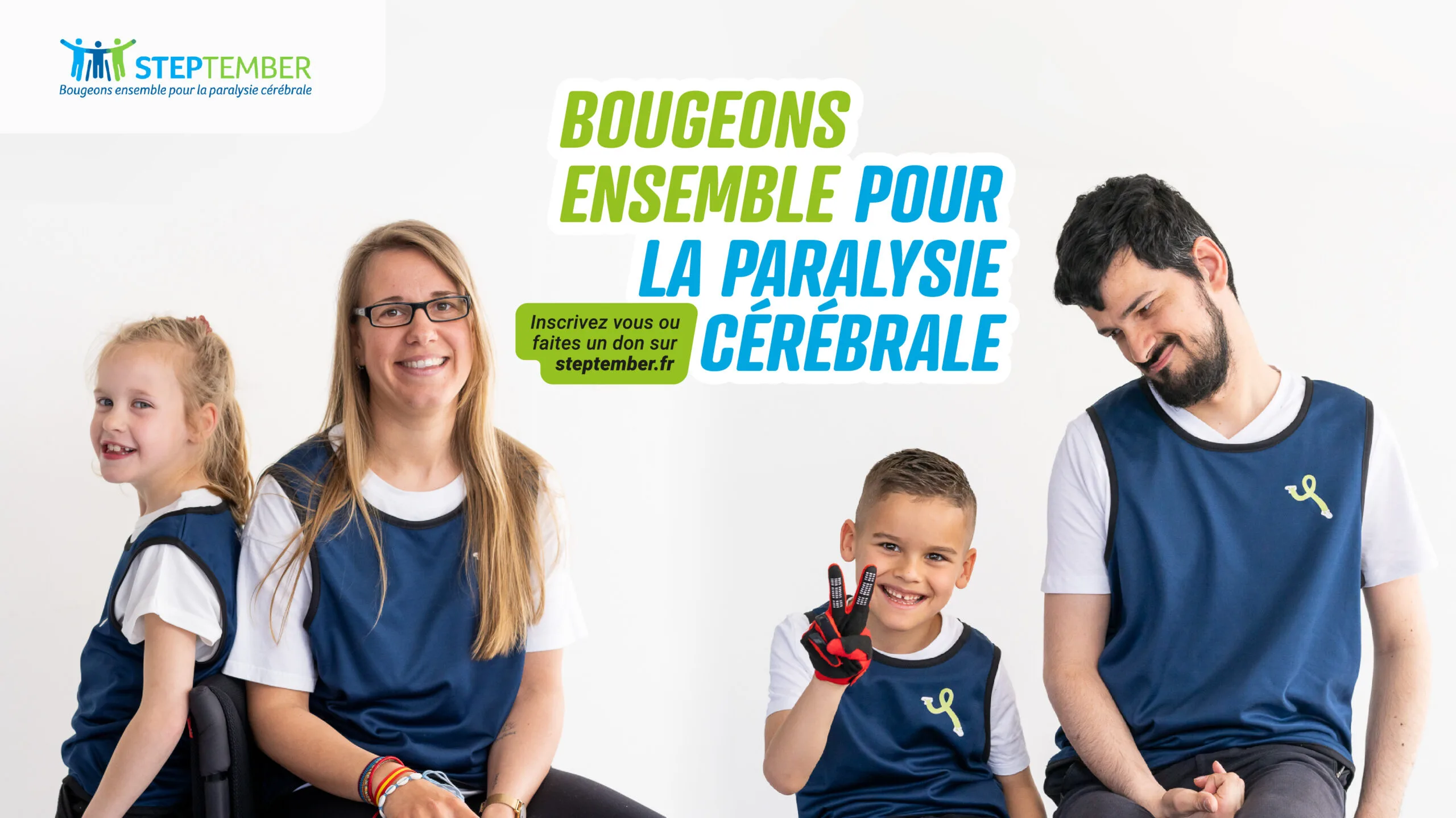 bannière coach steptember avec baseline "bougeons ensemble pour la paralysie cérébrale"
